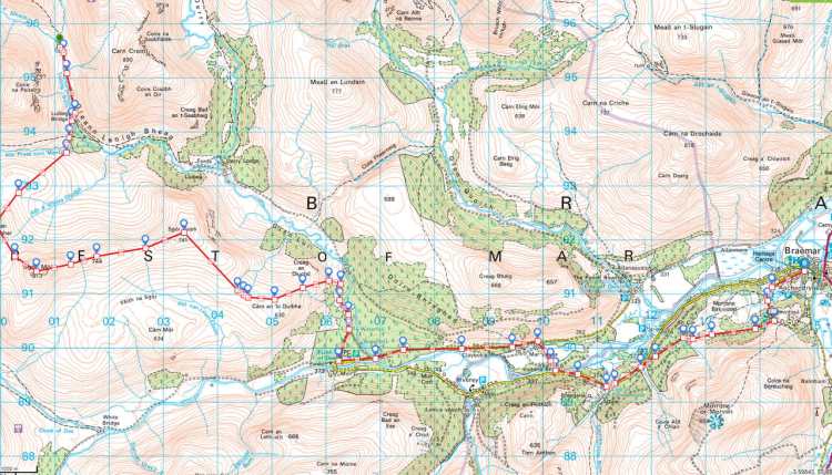 The original route, doubling back to take on some Corbetts